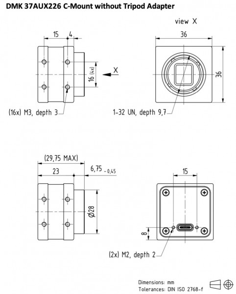 Usb Monochrome Industrial Camera Dmk Aux The Imaging Source